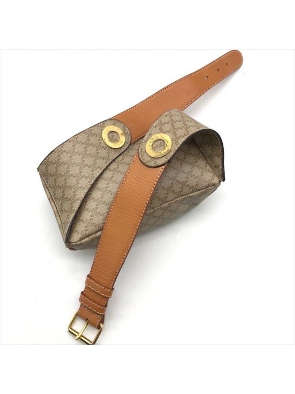 Celine Macadam Triomphe Waist Pouch Belt Bag Beige - Picture 7 of 10